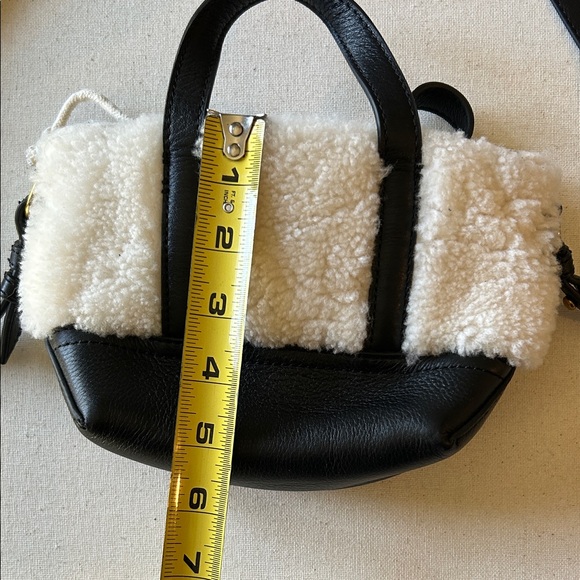 J.Crew Mini Montauk Sherpa & Leather Crossbody Tote Bag NWT - Picture 4 of 5